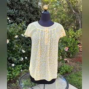 Talbots floral chiffon blouse with pintuck accents - size S